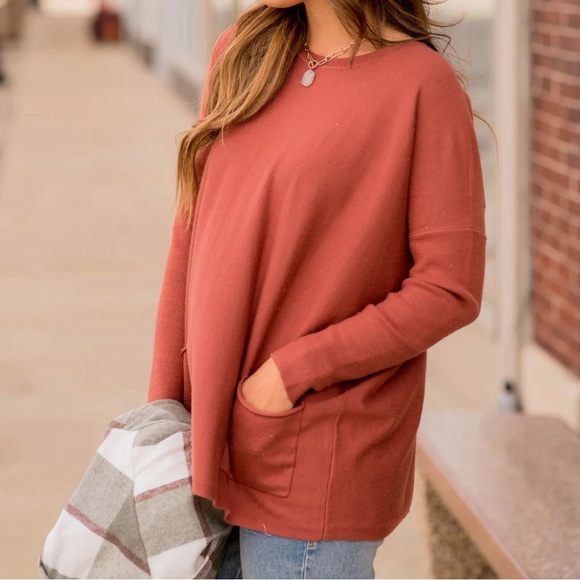 29 Boho Soft Viscose Front Pocket Oversized sweater - Picture 3 of 5